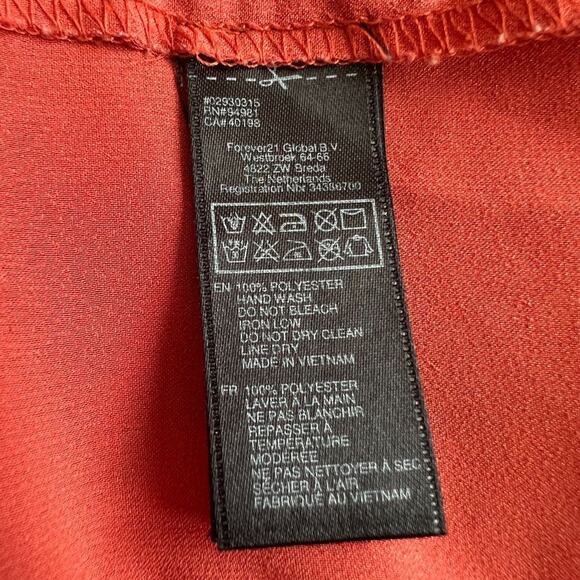 Forever 21 Orange Collared 3/4 Top, M - Picture 5 of 5